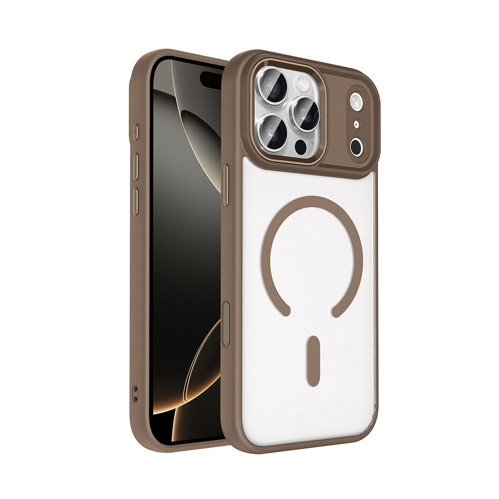 iPhone 17 Pro Kılıf Wireless Şarj Özellikli Zore Krom M-safe Silikon Kılıf
