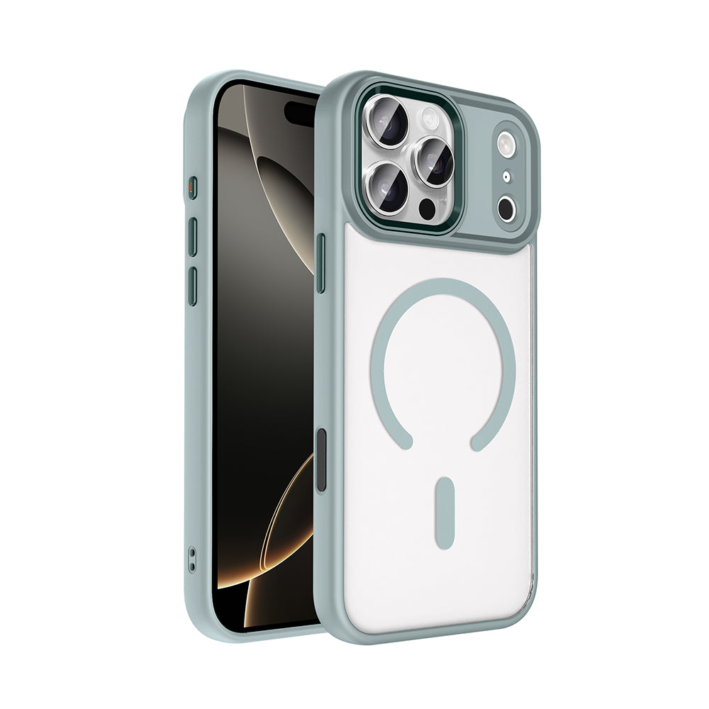 iPhone 17 Pro Kılıf Wireless Şarj Özellikli Zore Krom M-safe Silikon Kılıf