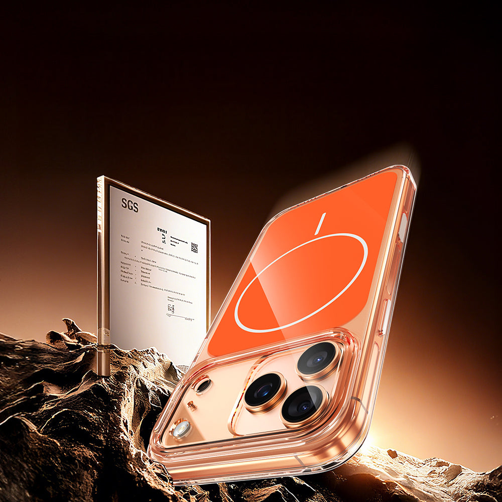 iPhone 17 Pro Kılıf Zore M-safe Şarj Özellikli Şeffaf Kamera Kontrol Butonlu Lugano Kılıf