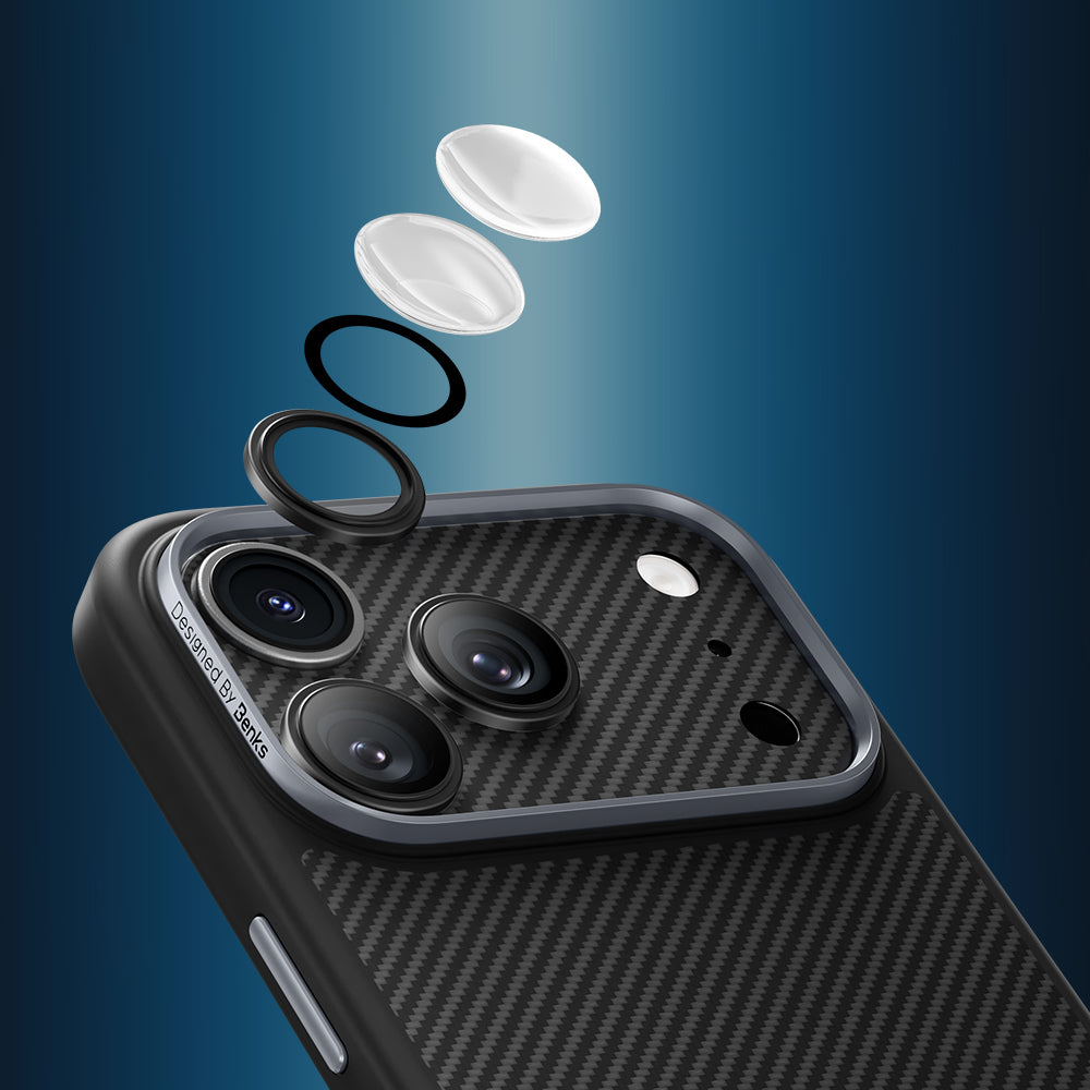 iPhone 17 Pro Max Benks ArmorWarrior Serisi 600D Kevlar Kamera Lens Koruyucu