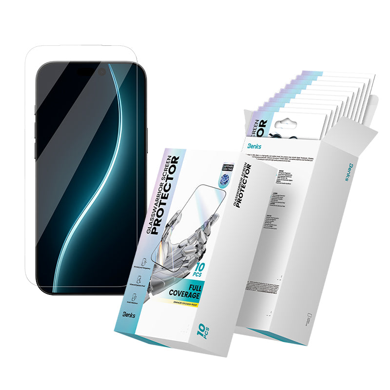 iPhone 17 Pro Max Benks Glass Warrior Safir Coating 0.3mm Cam Ekran Koruyucu 10'lu Paket