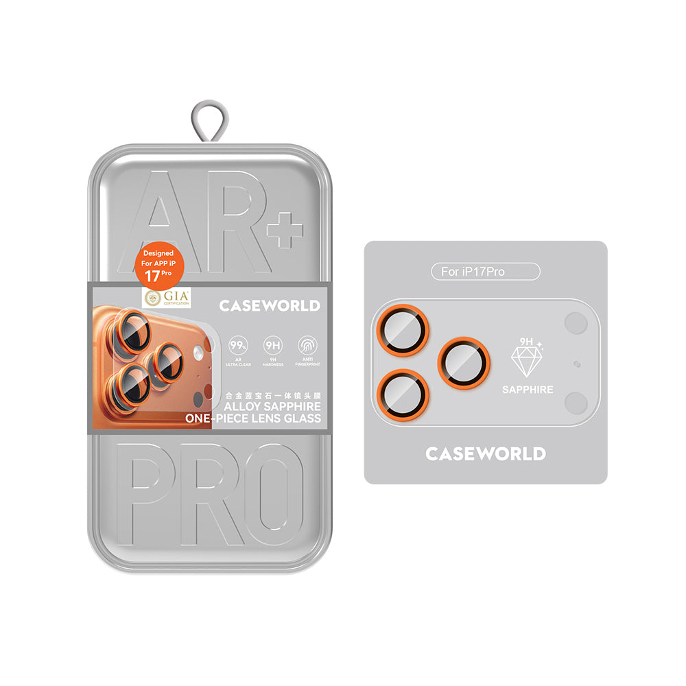 iPhone 17 Pro Max CaseWorld Alloy Sapphire Safir One-Piece Anti Reflective Safir Kamera Lens Koruyucu