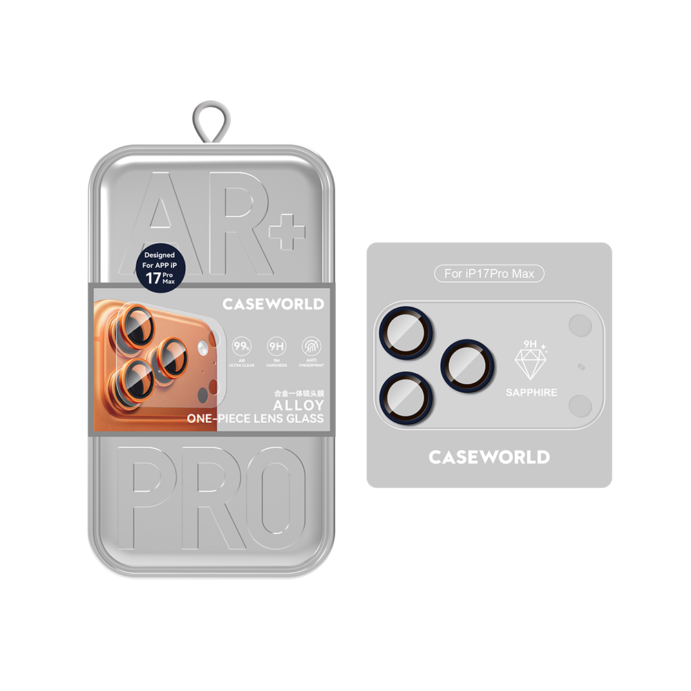 iPhone 17 Pro Max CaseWorld Alloy Sapphire Safir One-Piece Anti Reflective Safir Kamera Lens Koruyucu