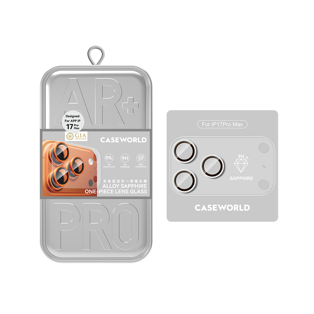 iPhone 17 Pro Max CaseWorld Alloy Sapphire Safir One-Piece Anti Reflective Safir Kamera Lens Koruyucu