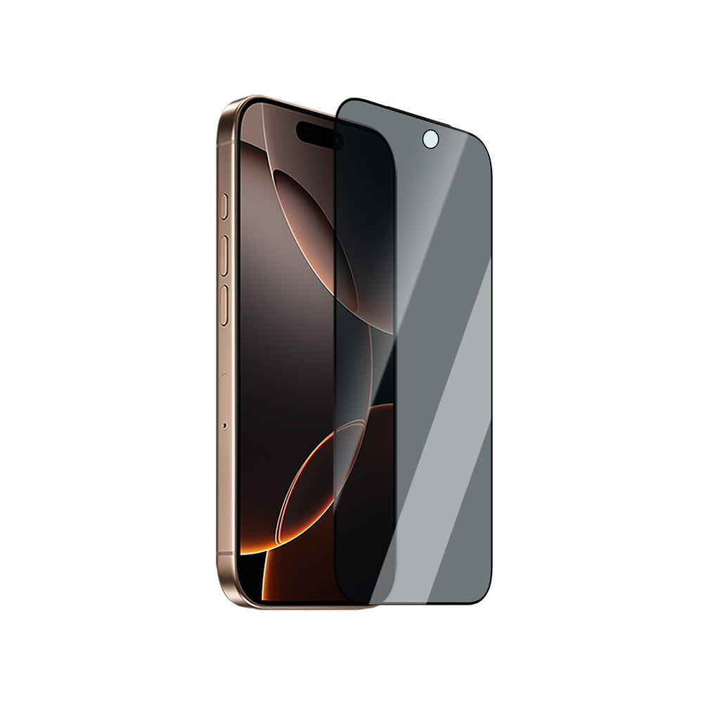 iPhone 17 Pro Max CaseWorld Applicator Serisi 2.5D Eyesafe Mavi Işık Teknolojili 0.33mm Privacy Temperli Cam Ekran Koruyucu + Uygulama Aparatı