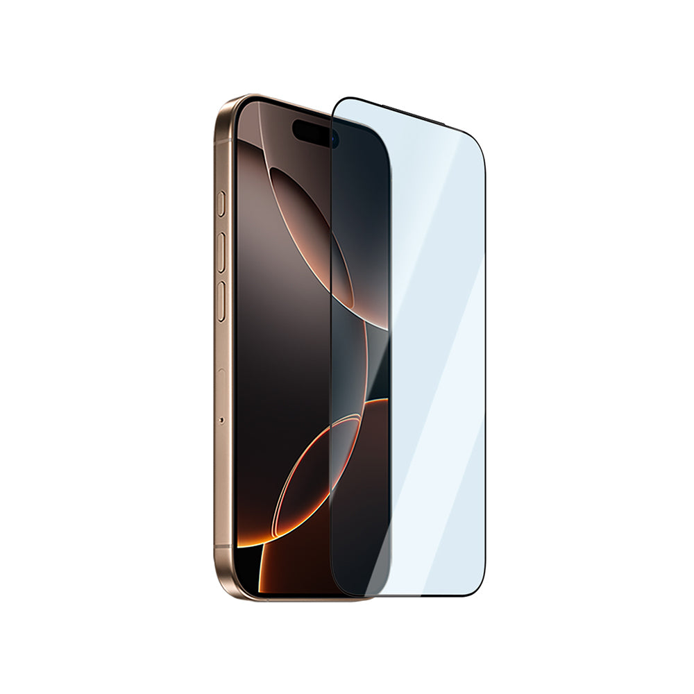 iPhone 17 Pro Max CaseWorld Applicator Serisi 2.5D Eyesafe Mavi Işık Teknolojili 0.33mm Temperli Cam Ekran Koruyucu + Uygulama Aparatı