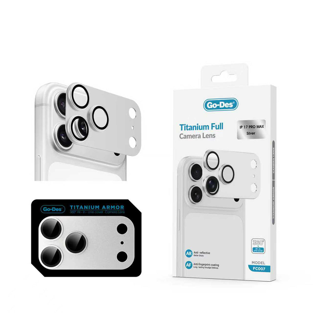 iPhone 17 Pro Max Go Des FC007 Titanyum Serisi Anti Reflective Kamera Lens Koruyucu