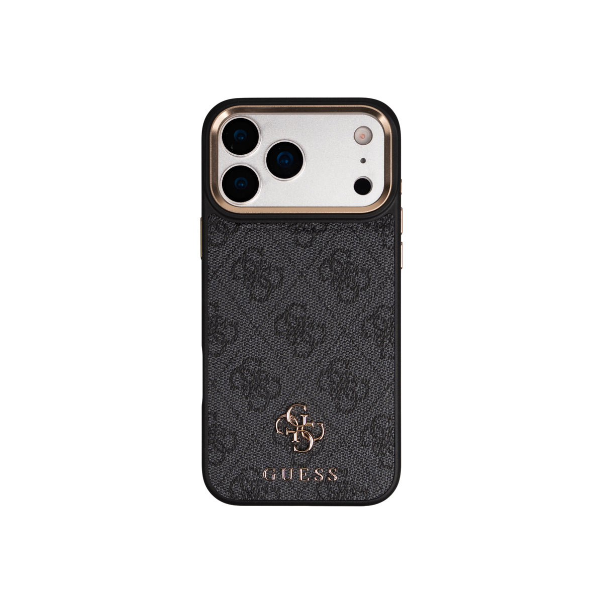 iPhone 17 Pro Max Guess Orijinal Lisanslı 4G ve Yazı Logolu Kartlıklı Kılıf