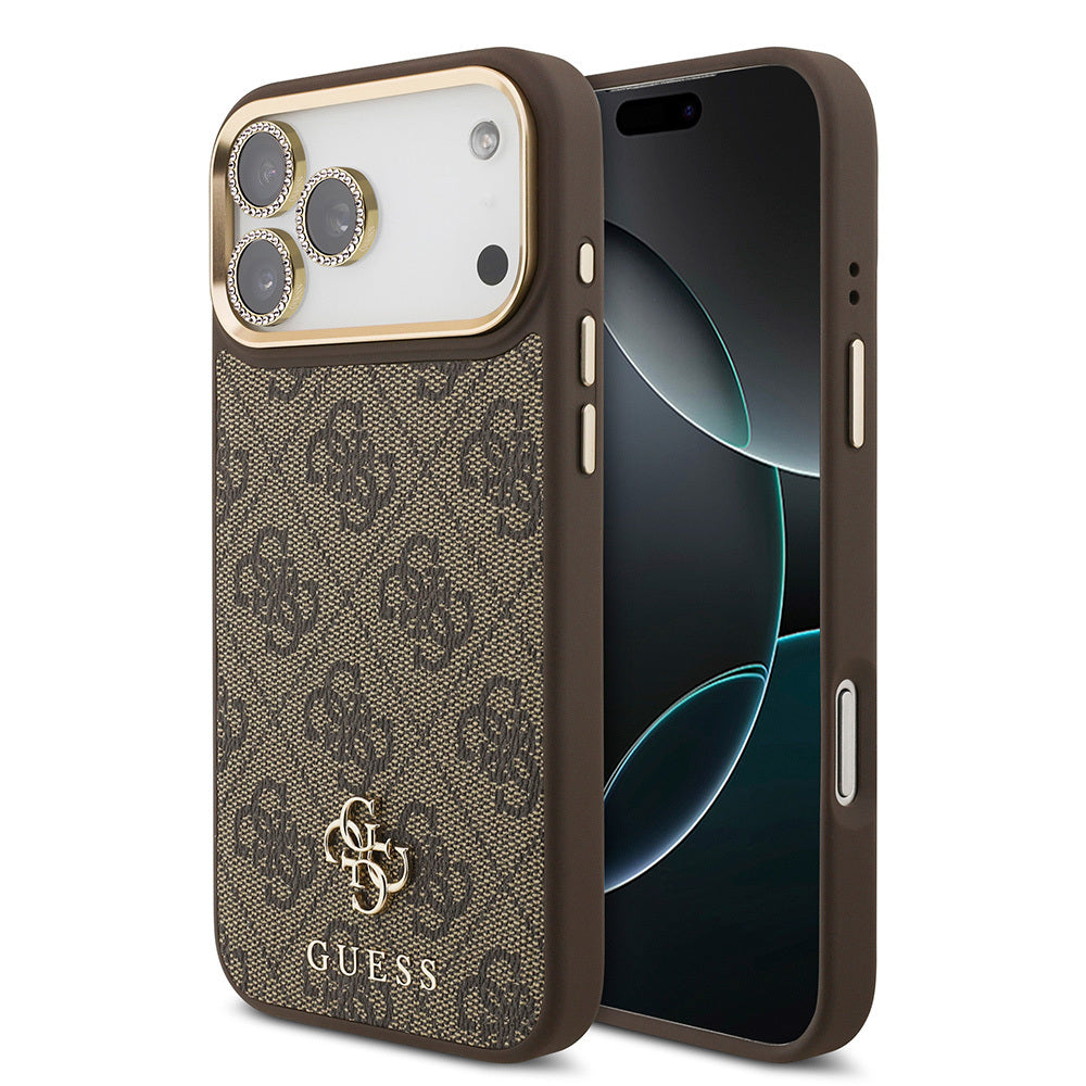 iPhone 17 Pro Max Guess Orijinal Lisanslı 4G ve Yazı Logolu Kılıf + Ekran Koruyucu + Lens Koruyucu 3in1 Aksesuar Seti