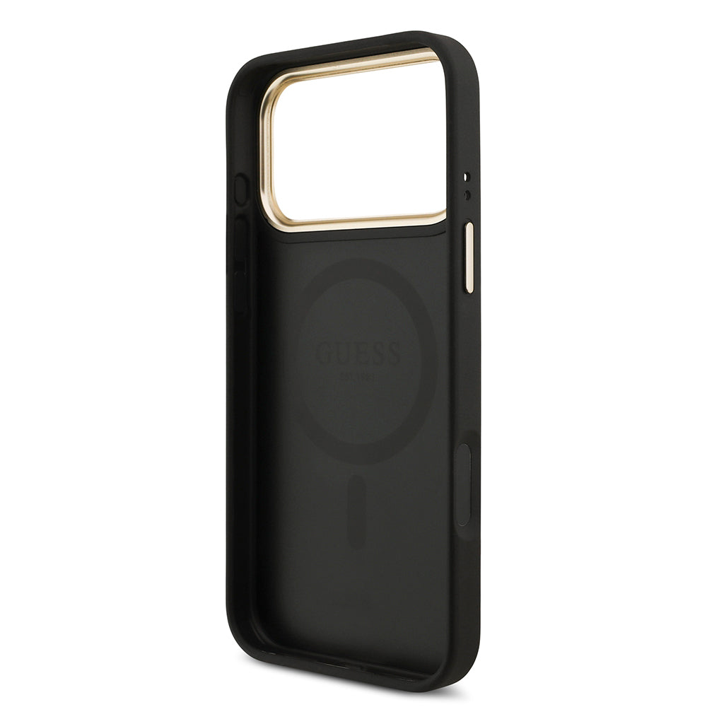 iPhone 17 Pro Max Guess Orijinal Lisanslı 4G ve Yazı Logolu Kılıf + Ekran Koruyucu + Lens Koruyucu 3in1 Aksesuar Seti