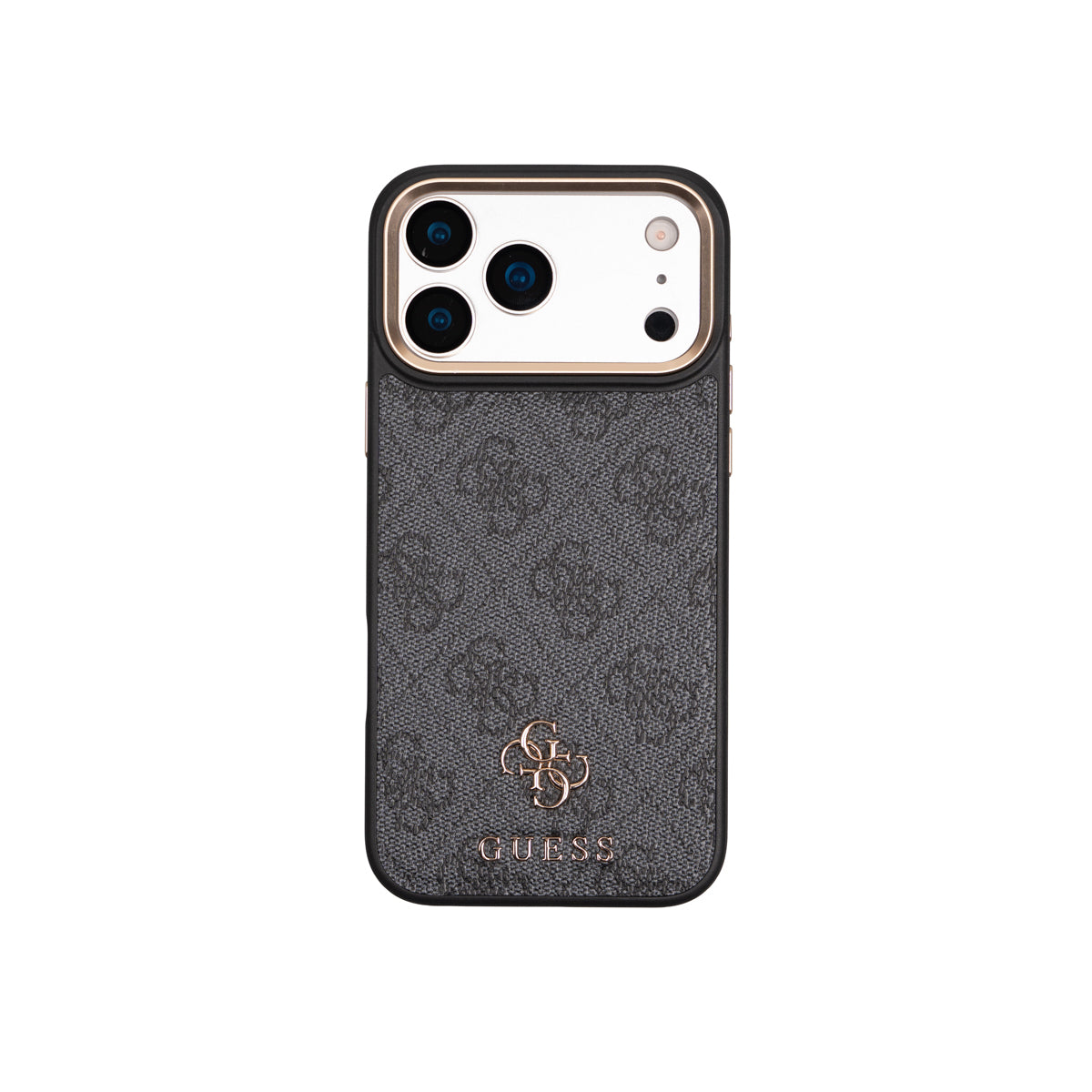 iPhone 17 Pro Max Guess Orijinal Lisanslı 4G ve Yazı Logolu Kılıf + Kartlık + Askı İpi 3in1 Aksesuar Seti