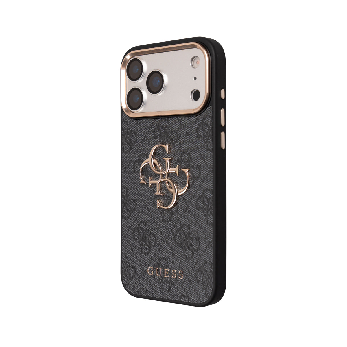 iPhone 17 Pro Max Guess Orijinal Lisanslı Büyük 4G ve Yazı Logolu Kılıf + Ekran Koruyucu + Lens Koruyucu 3in1 Aksesuar Seti