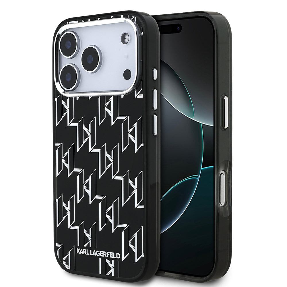 iPhone 17 Pro Max Kılıf Orijinal Lisanslı M-safe Şarj Özellikli Karl Lagerfeld IML Baskılı Monogram Dizayn Kılıf