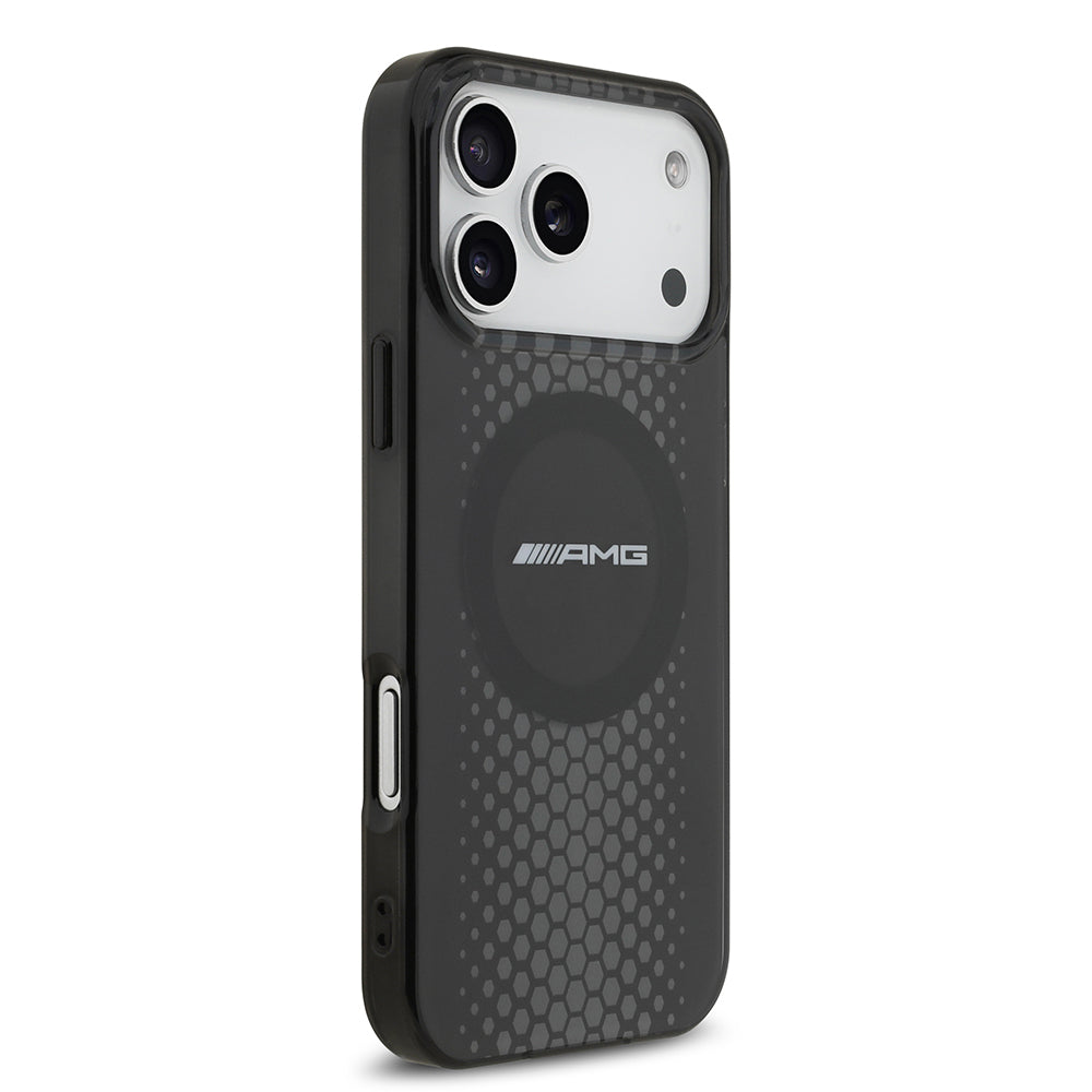 iPhone 17 Pro Max Kılıf AMG Orijinal Lisanslı Çift Katmanlı Büyük Logolu Petek Desenli Kılıf