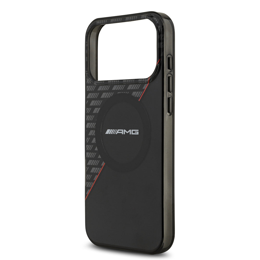 iPhone 17 Pro Max Kılıf AMG Orijinal Lisanslı M-safe Şarj Özellikli Çift Katmanlı Kırmızı Çapraz Çizgili Kılıf