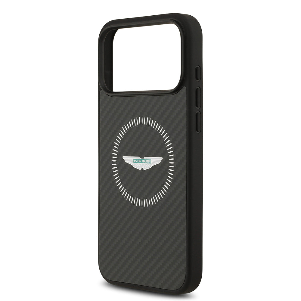 iPhone 17 Pro Max Kılıf Aston Martin Orijinal Lisanslı M-safe Şarj Özellikli Karbon Fiber Kılıf