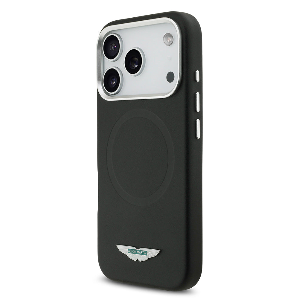 iPhone 17 Pro Max Kılıf Aston Martin Orijinal Lisanslı M-safe Şarj Özellikli Metal Logolu PU Deri Kılıf
