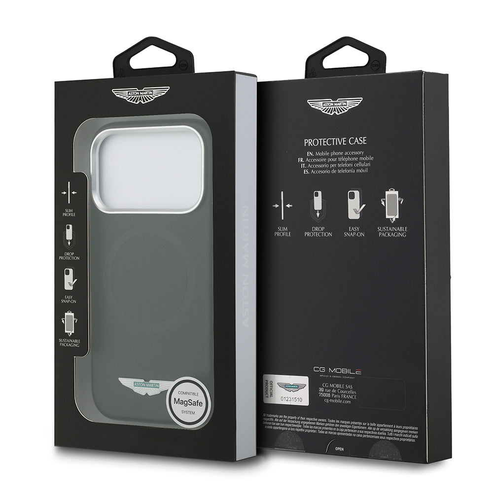 iPhone 17 Pro Max Kılıf Aston Martin Orijinal Lisanslı M-safe Şarj Özellikli Metal Logolu PU Deri Kılıf