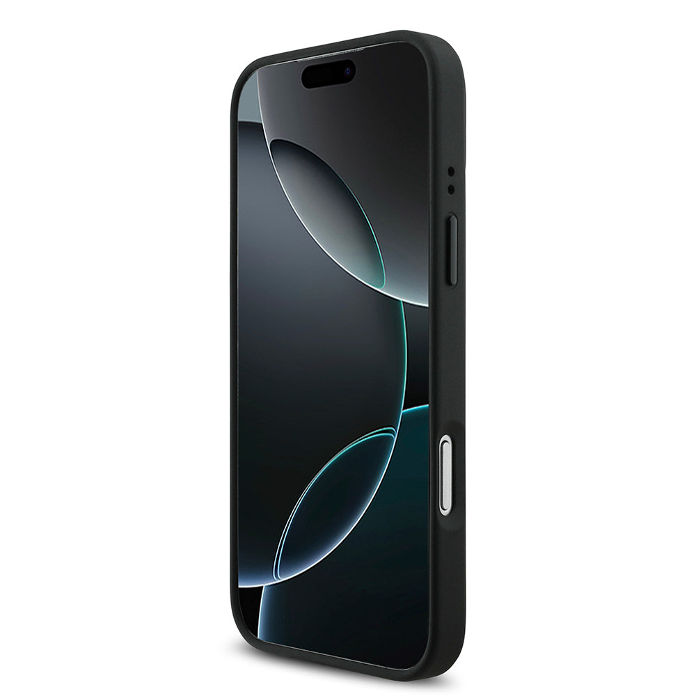 iPhone 17 Pro Max Kılıf BMW Orijinal Lisanslı M-safe Şarj Özellikli Deri Arka Yüzey Metal Logolu Delikli Şerit Tasarımlı Kılıf