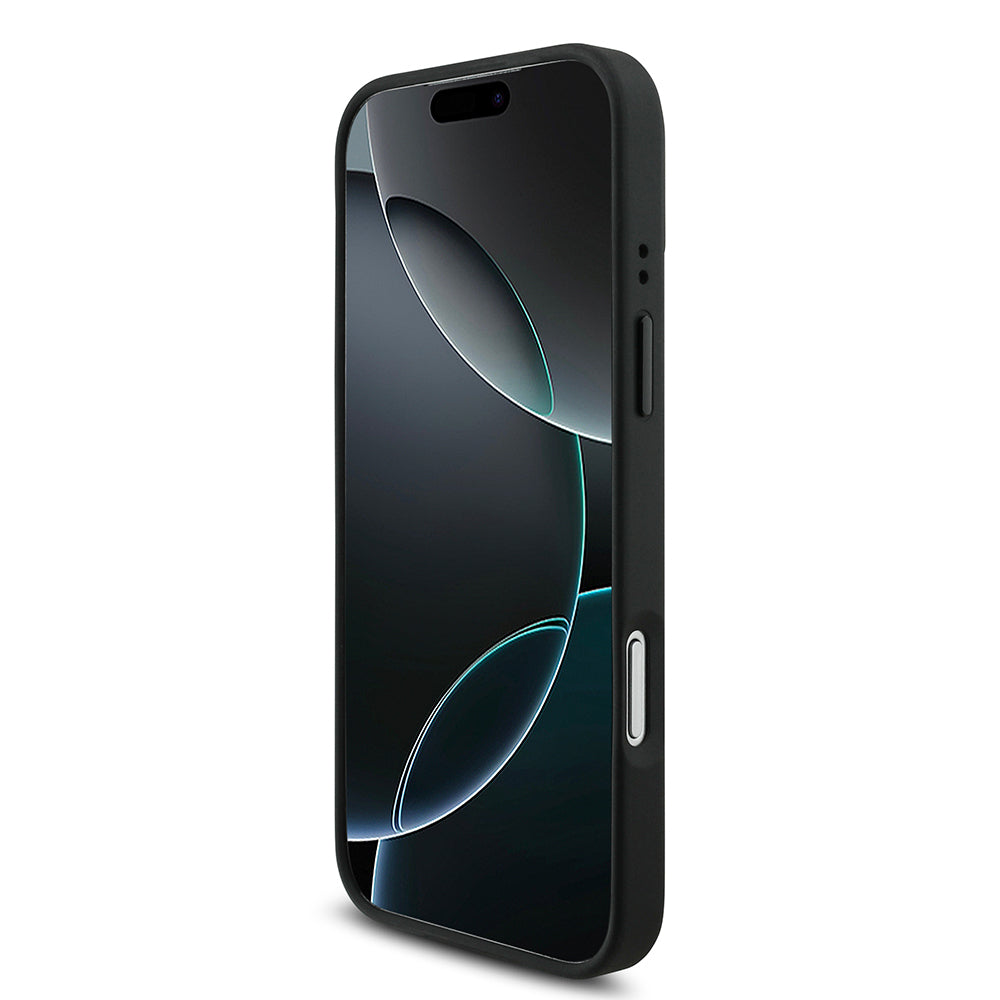 iPhone 17 Pro Max Kılıf BMW Orijinal Lisanslı M-safe Şarj Özellikli Deri Arka Yüzey Metal Logolu Delikli Şerit Tasarımlı Kılıf