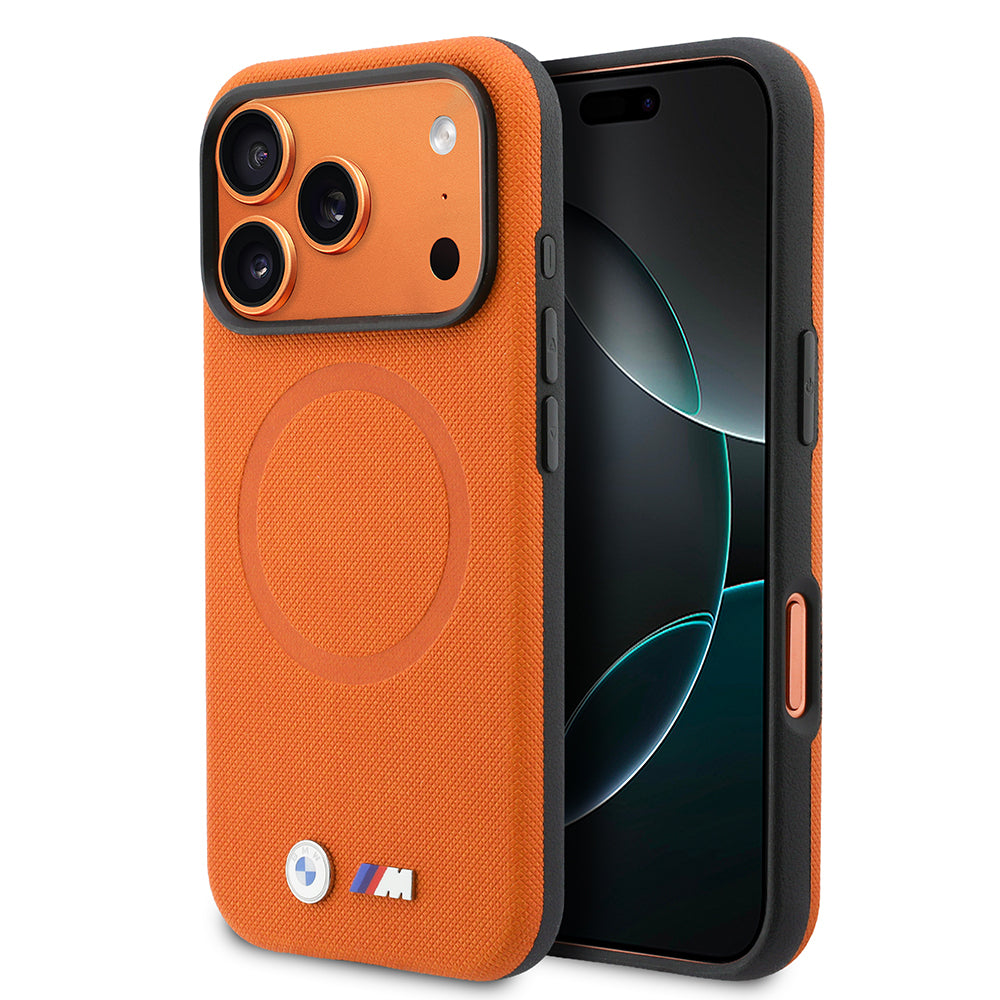 iPhone 17 Pro Max Kılıf BMW Orijinal Lisanslı M-safe Şarj Özellikli Halka Tasarımlı M Logolu PU Deri Kılıf