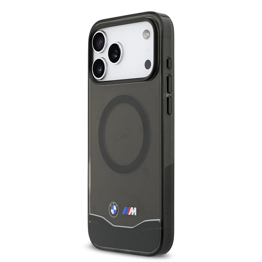 iPhone 17 Pro Max Kılıf BMW Orijinal Lisanslı M-safe Şarj Özellikli Metal Buton Tasarımlı Tranparan M Dizayn Kılıf