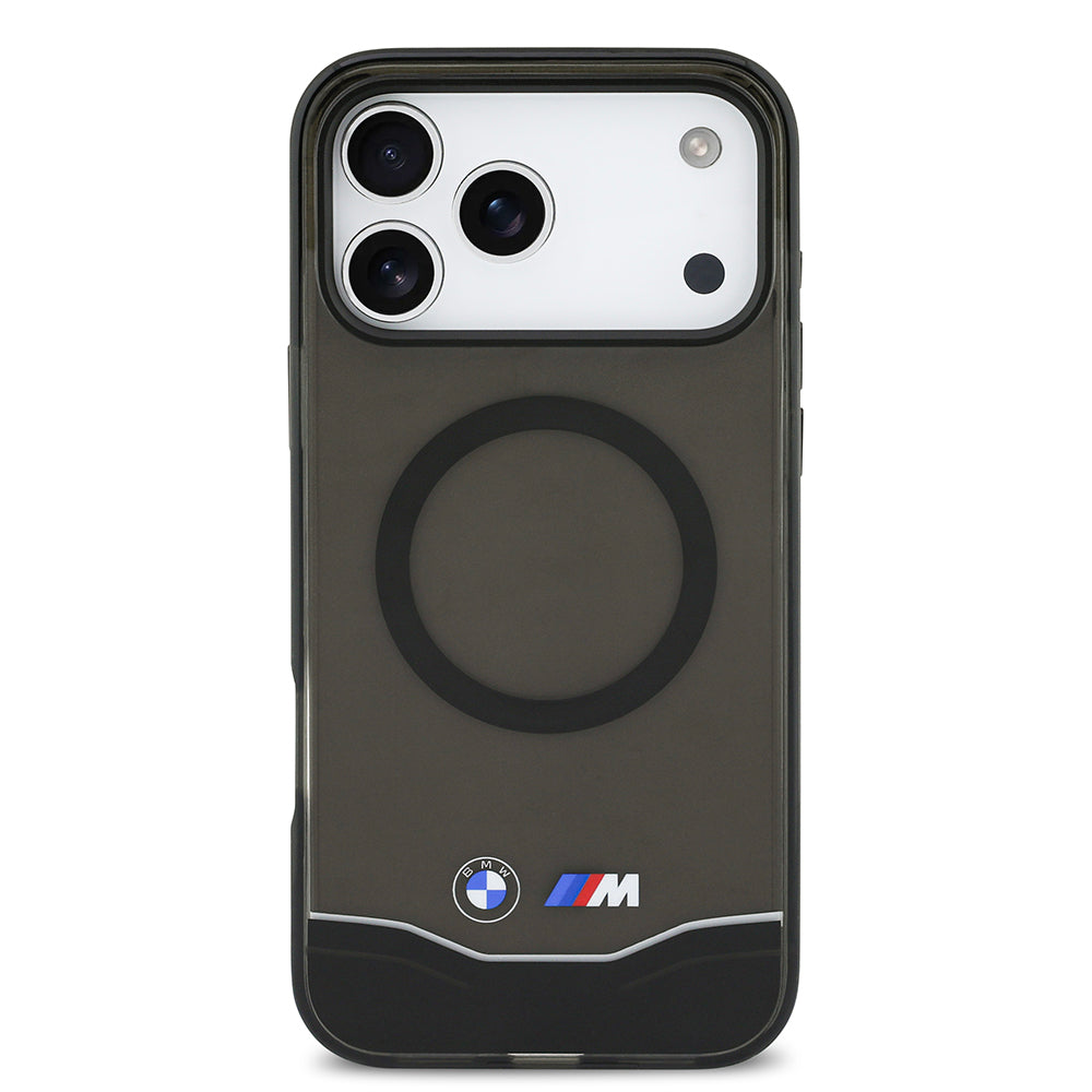 iPhone 17 Pro Max Kılıf BMW Orijinal Lisanslı M-safe Şarj Özellikli Metal Buton Tasarımlı Tranparan M Dizayn Kılıf