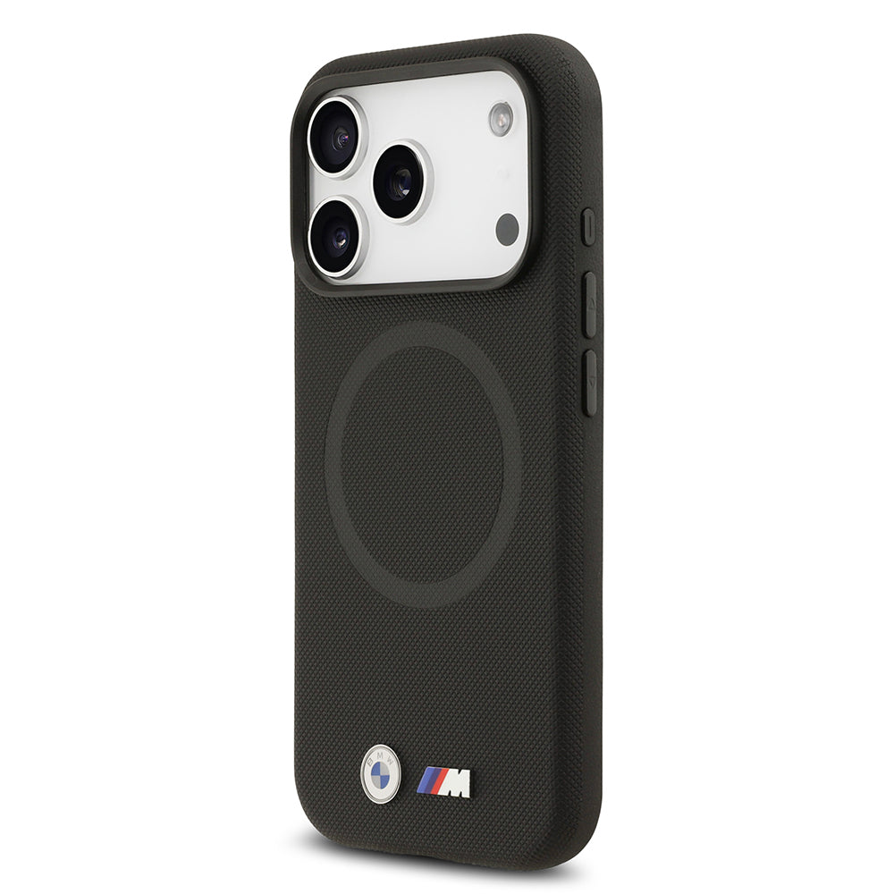 iPhone 17 Pro Max Kılıf BMW Orijinal Lisanslı M-safe Şarj Özellikli Metal Logolu Delikli M Dizayn Deri Kılıf