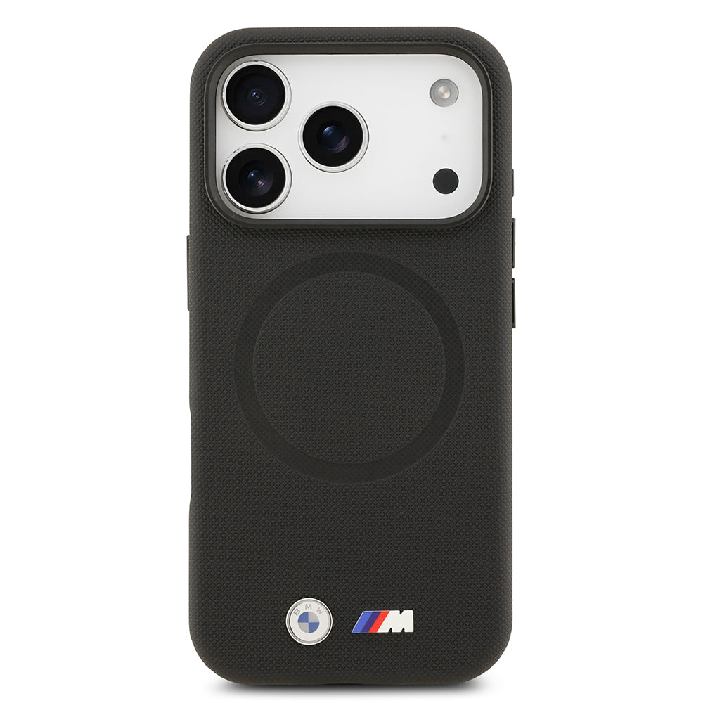 iPhone 17 Pro Max Kılıf BMW Orijinal Lisanslı M-safe Şarj Özellikli Metal Logolu Delikli M Dizayn Deri Kılıf