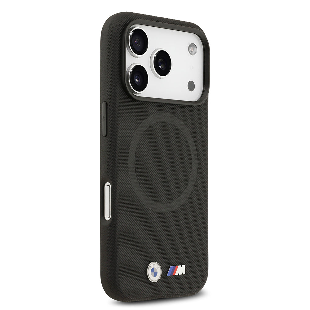 iPhone 17 Pro Max Kılıf BMW Orijinal Lisanslı M-safe Şarj Özellikli Metal Logolu Delikli M Dizayn Deri Kılıf