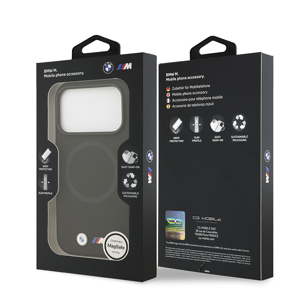 iPhone 17 Pro Max Kılıf BMW Orijinal Lisanslı M-safe Şarj Özellikli Metal Logolu Delikli M Dizayn Deri Kılıf