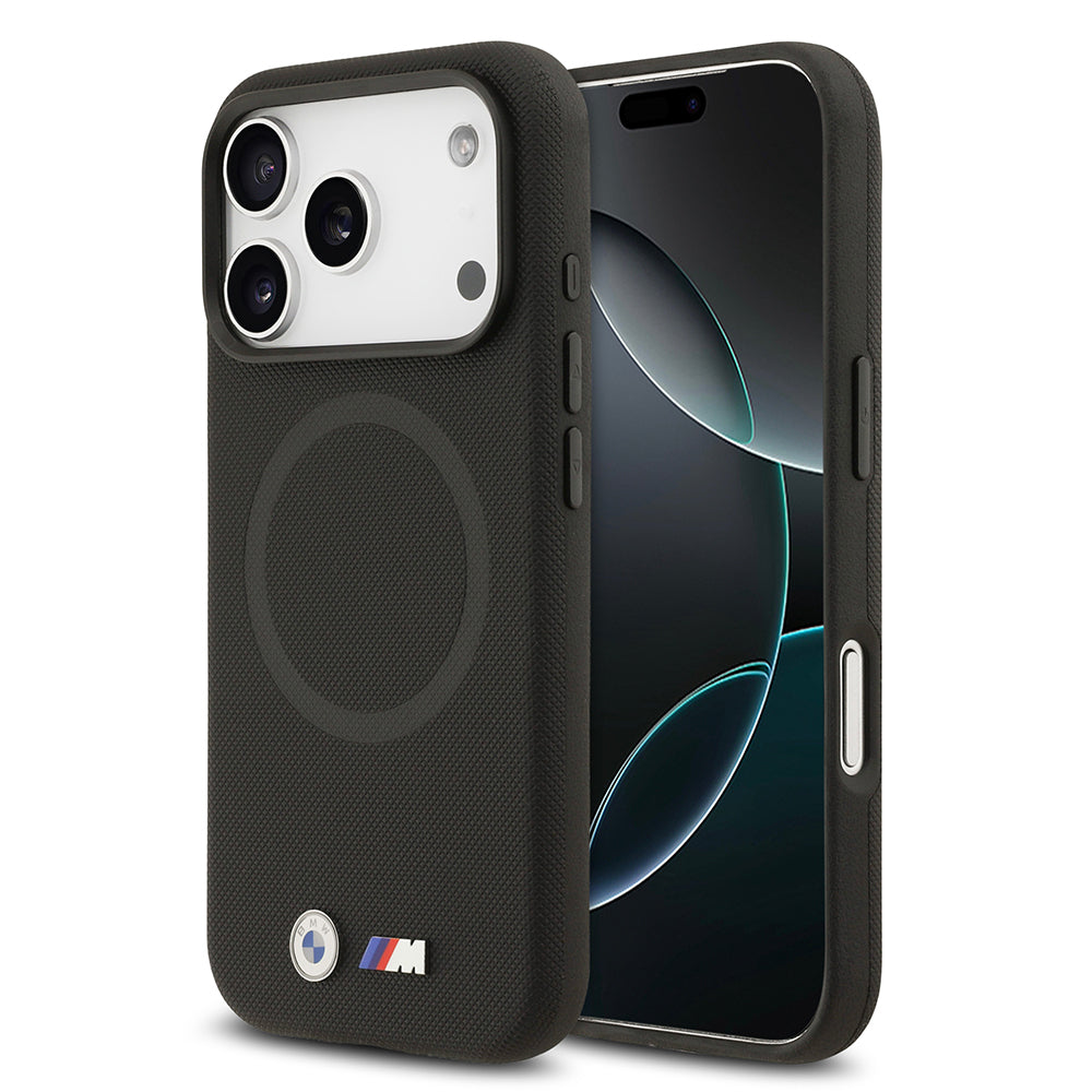 iPhone 17 Pro Max Kılıf BMW Orijinal Lisanslı M-safe Şarj Özellikli Metal Logolu Delikli M Dizayn Deri Kılıf