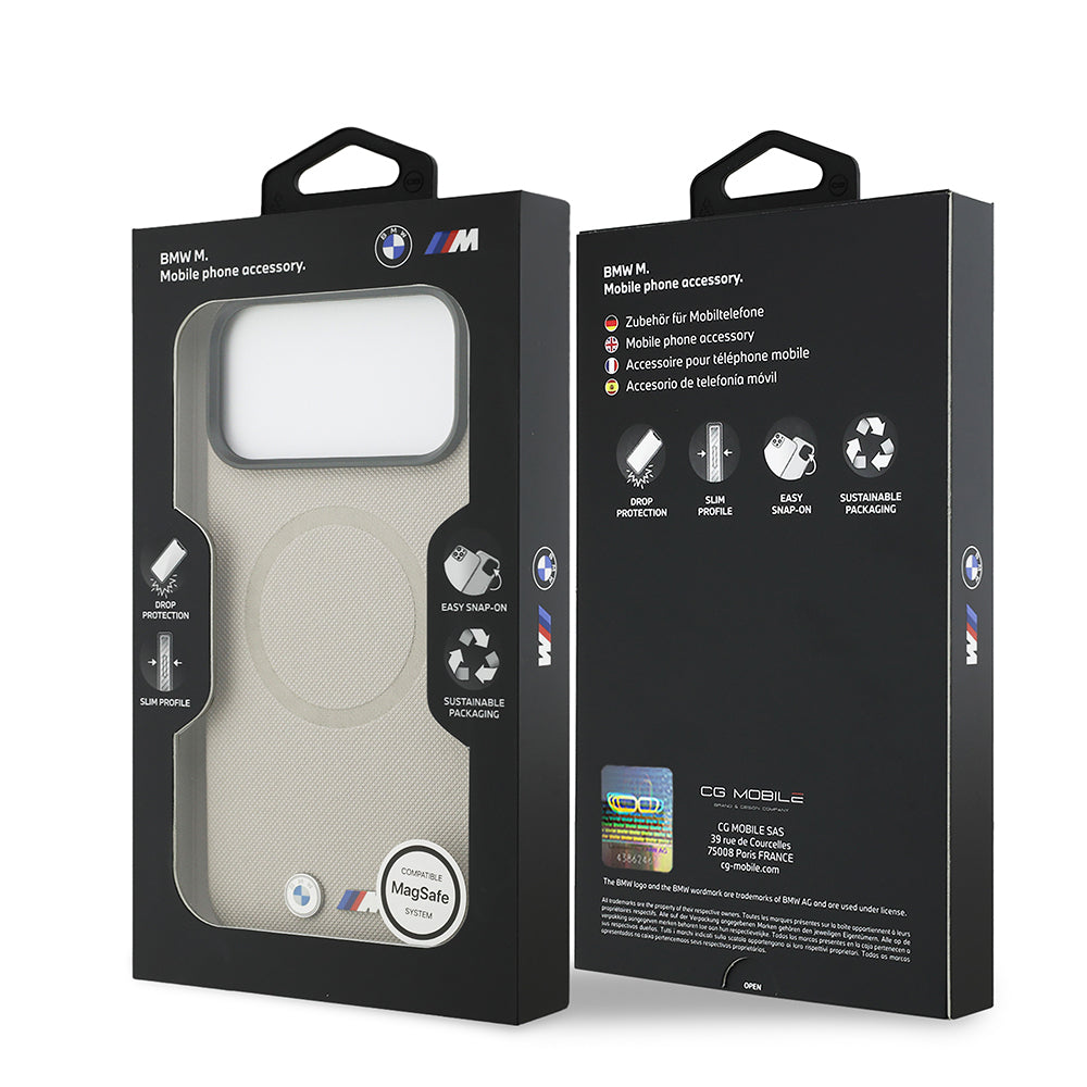 iPhone 17 Pro Max Kılıf BMW Orijinal Lisanslı M-safe Şarj Özellikli Metal Logolu Delikli M Dizayn Deri Kılıf