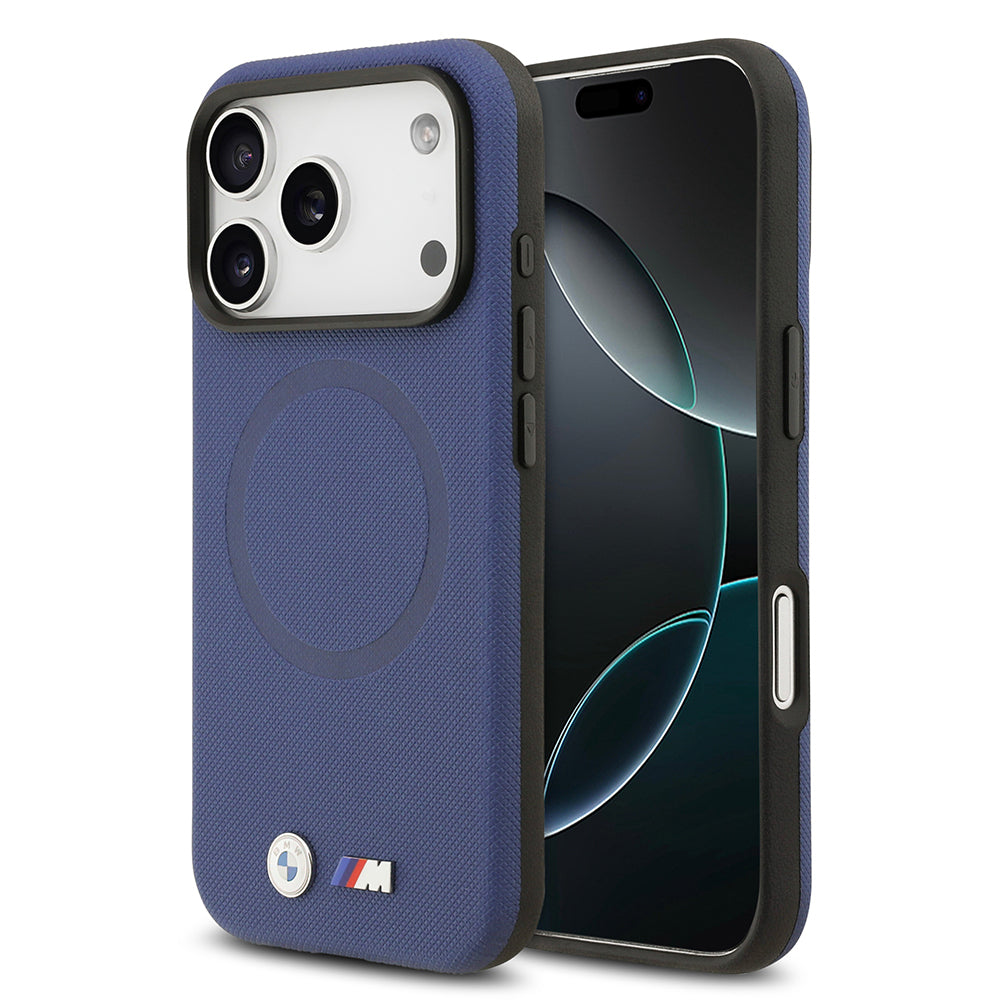 iPhone 17 Pro Max Kılıf BMW Orijinal Lisanslı M-safe Şarj Özellikli Metal Logolu Delikli M Dizayn Deri Kılıf