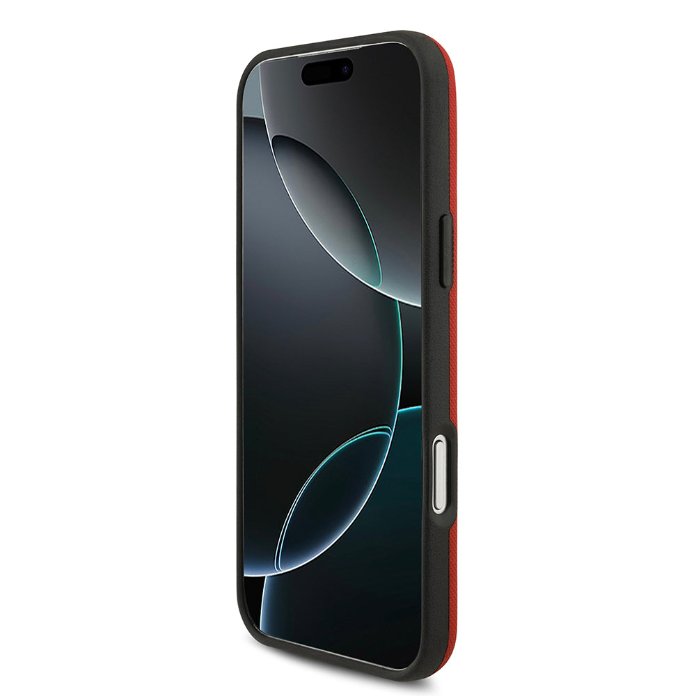 iPhone 17 Pro Max Kılıf BMW Orijinal Lisanslı M-safe Şarj Özellikli Metal Logolu Delikli M Dizayn Deri Kılıf