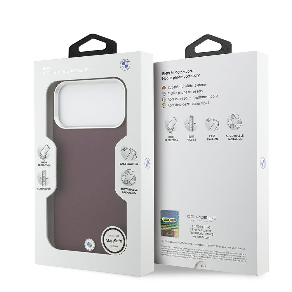 iPhone 17 Pro Max Kılıf BMW Orijinal Lisanslı M-safe Şarj Özellikli Metal Logolu Tam Kaplama Deri Kılıf