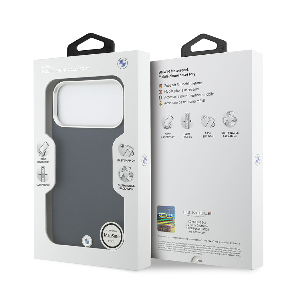 iPhone 17 Pro Max Kılıf BMW Orijinal Lisanslı M-safe Şarj Özellikli Metal Logolu Tam Kaplama Deri Kılıf