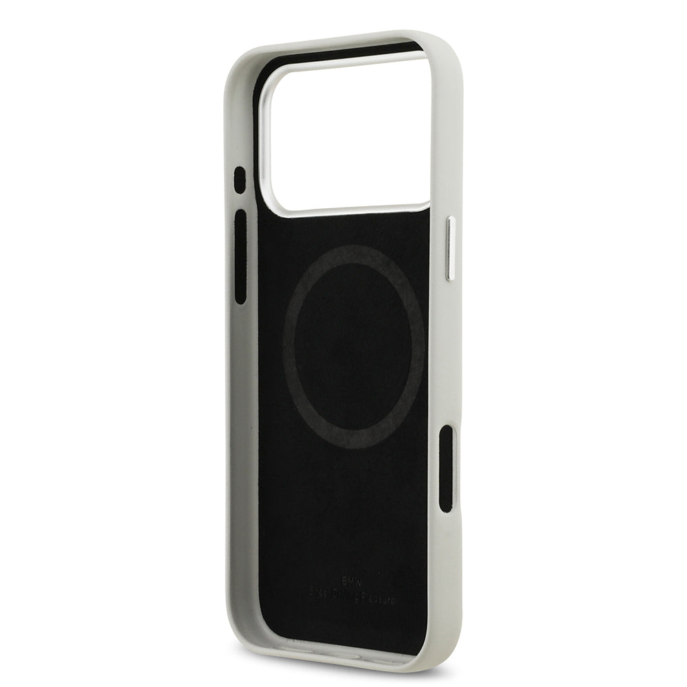 iPhone 17 Pro Max Kılıf BMW Orijinal Lisanslı M-safe Şarj Özellikli Metal Logolu Tam Kaplama Deri Kılıf