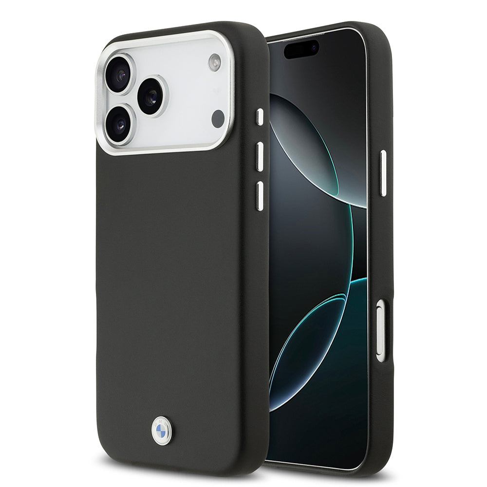 iPhone 17 Pro Max Kılıf BMW Orijinal Lisanslı M-safe Şarj Özellikli Metal Logolu Tam Kaplama Deri Kılıf