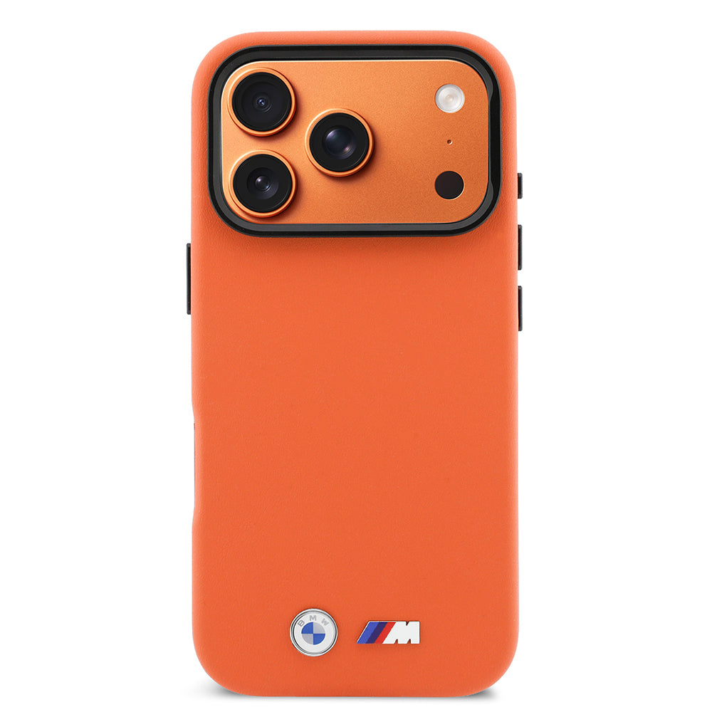 iPhone 17 Pro Max Kılıf BMW Orijinal Lisanslı M-safe Şarj Özellikli Standlı Metal Kamera Çerçeveli M Logolu PU Deri Kılıf