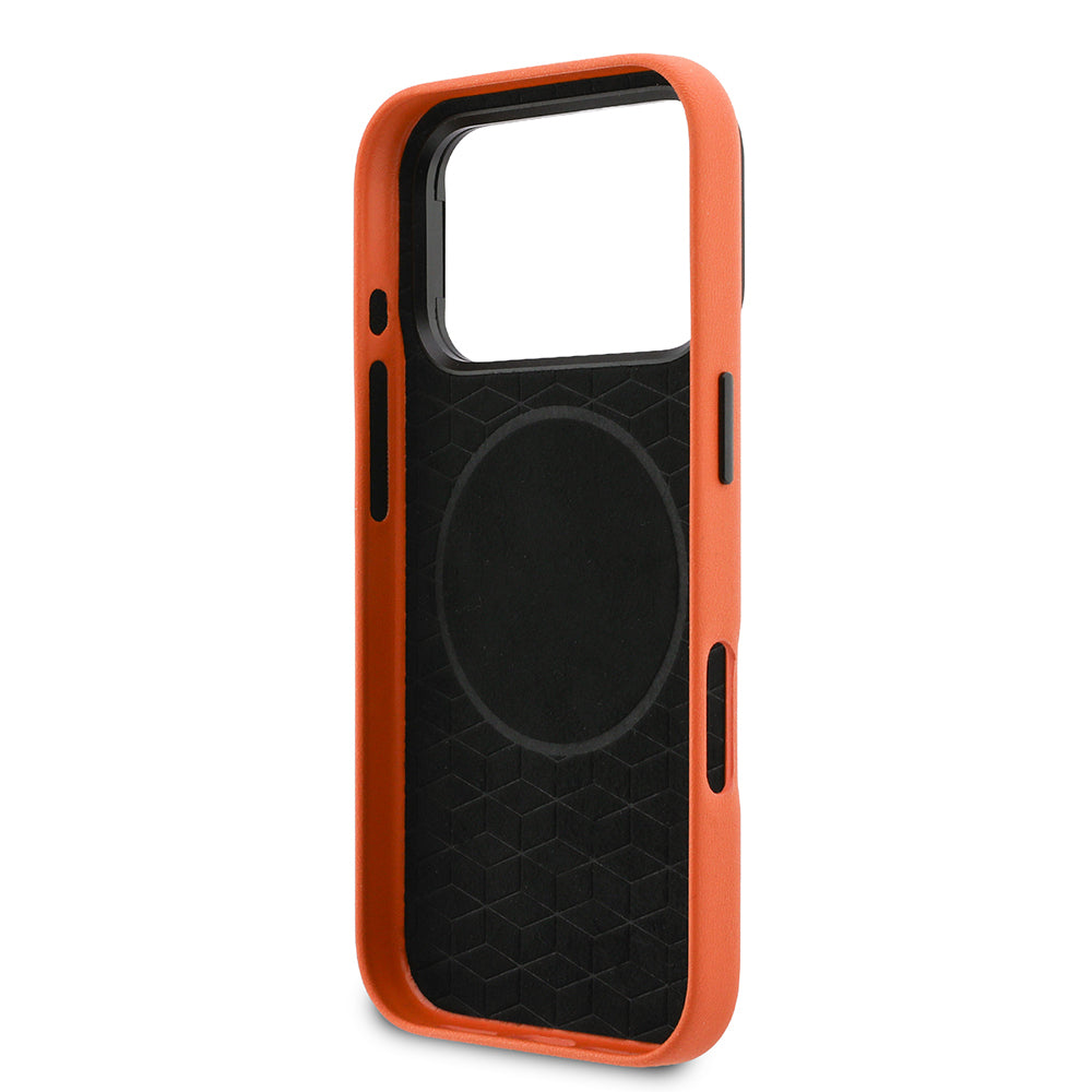 iPhone 17 Pro Max Kılıf BMW Orijinal Lisanslı M-safe Şarj Özellikli Standlı Metal Kamera Çerçeveli M Logolu PU Deri Kılıf