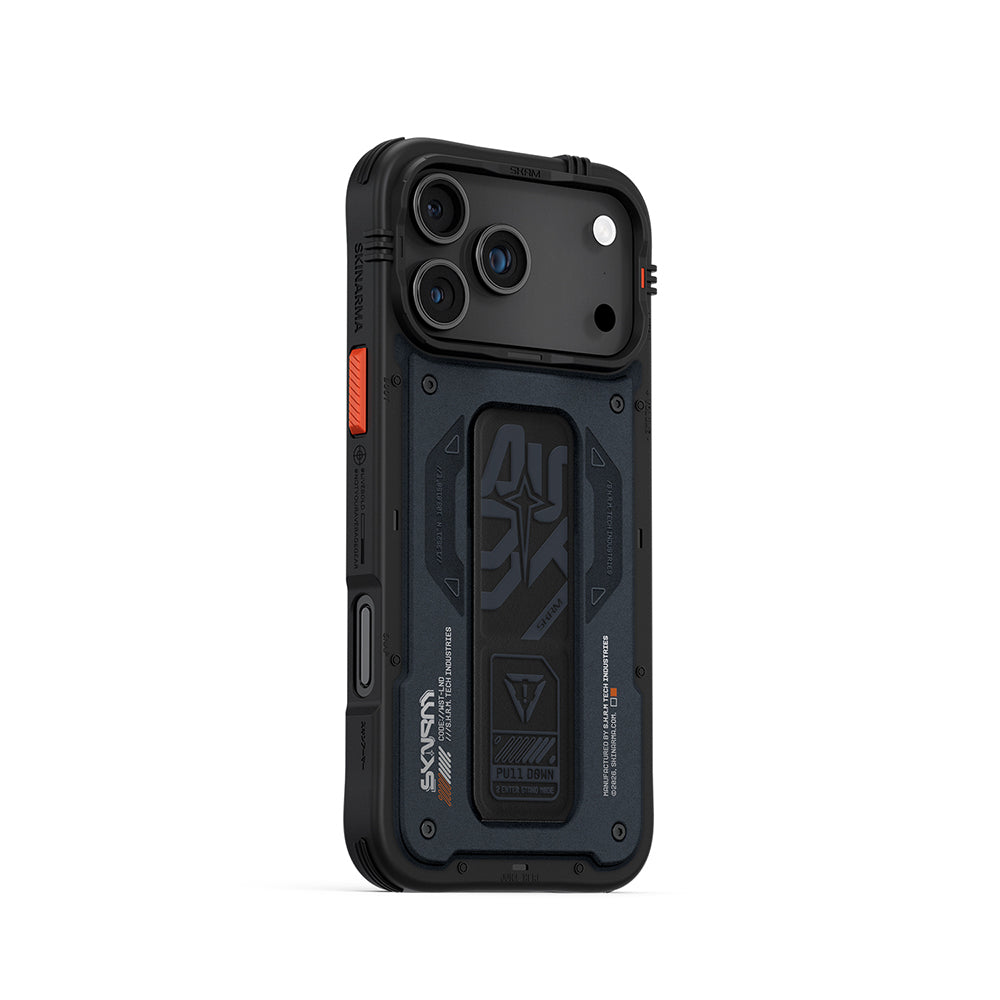 iPhone 17 Pro Max Kılıf Desenli Airbag Tasarımlı Standlı Skinarma Aegis Kılıf
