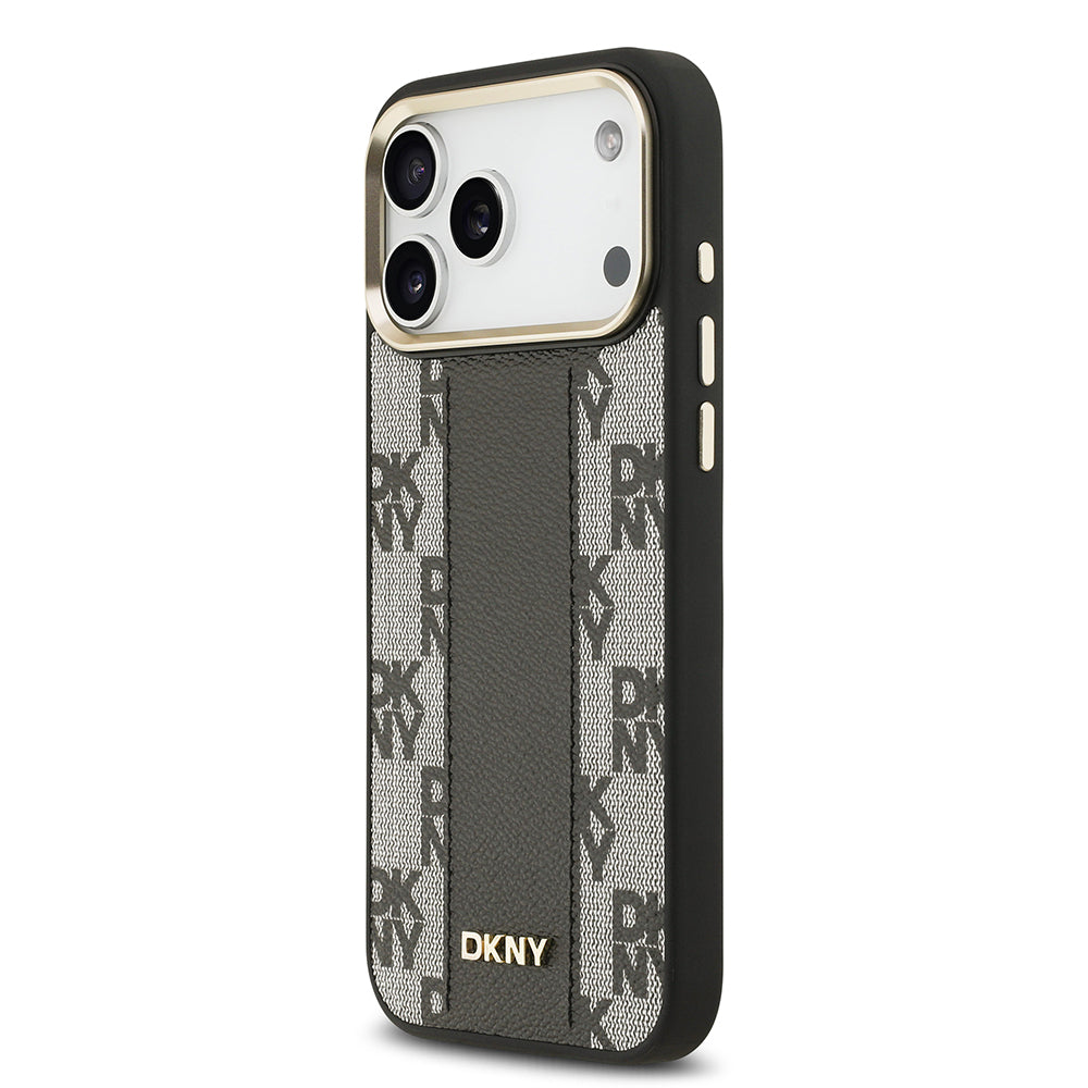 iPhone 17 Pro Max Kılıf DKNY Orijinal Lisanslı M-safe Şarj Özellikli 3D Yazılı Checkered Pattern Kılıf