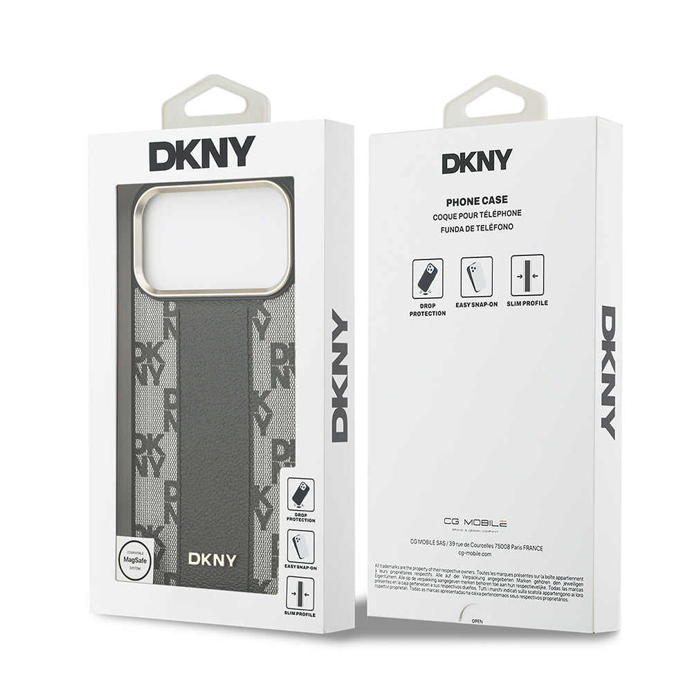 iPhone 17 Pro Max Kılıf DKNY Orijinal Lisanslı M-safe Şarj Özellikli 3D Yazılı Checkered Pattern Kılıf