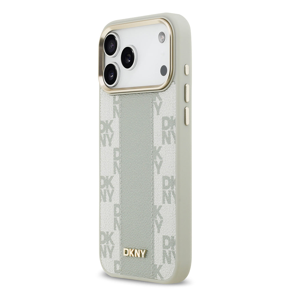 iPhone 17 Pro Max Kılıf DKNY Orijinal Lisanslı M-safe Şarj Özellikli 3D Yazılı Checkered Pattern Kılıf