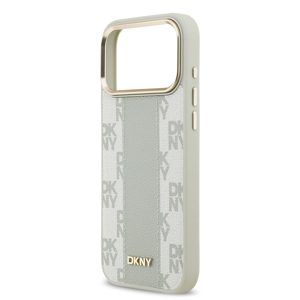 iPhone 17 Pro Max Kılıf DKNY Orijinal Lisanslı M-safe Şarj Özellikli 3D Yazılı Checkered Pattern Kılıf