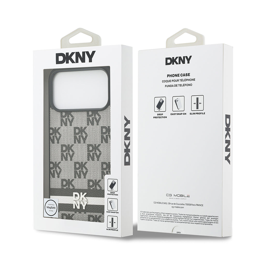 iPhone 17 Pro Max Kılıf DKNY Orijinal Lisanslı M-safe Şarj Özellikli 3D Yazılı Metal Logolu Kılıf