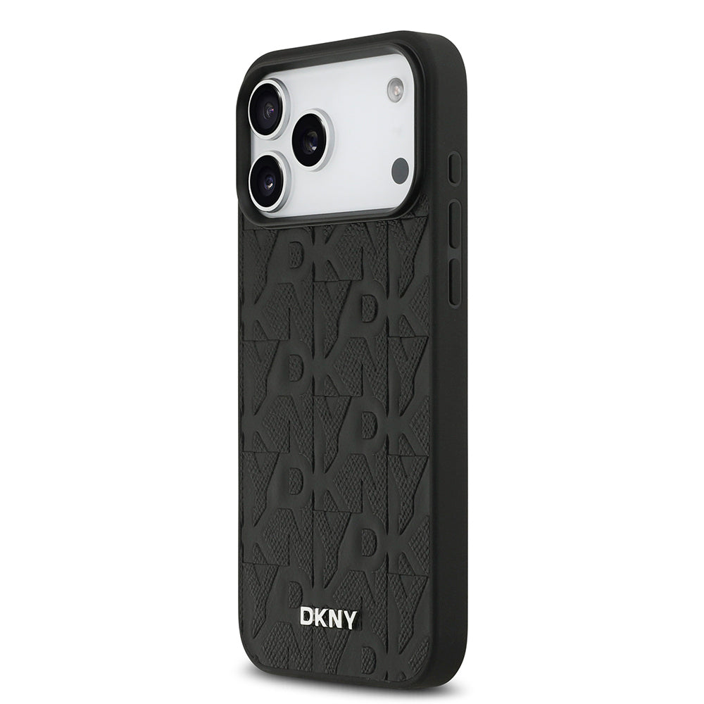 iPhone 17 Pro Max Kılıf DKNY Orjinal Lisanslı M-safe Şarj Özellikli 3D Yazılı Grid Pattern Kılıf