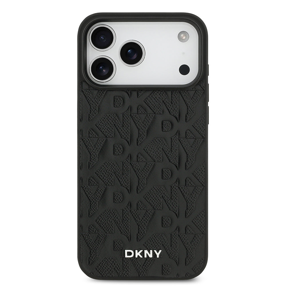 iPhone 17 Pro Max Kılıf DKNY Orjinal Lisanslı M-safe Şarj Özellikli 3D Yazılı Grid Pattern Kılıf