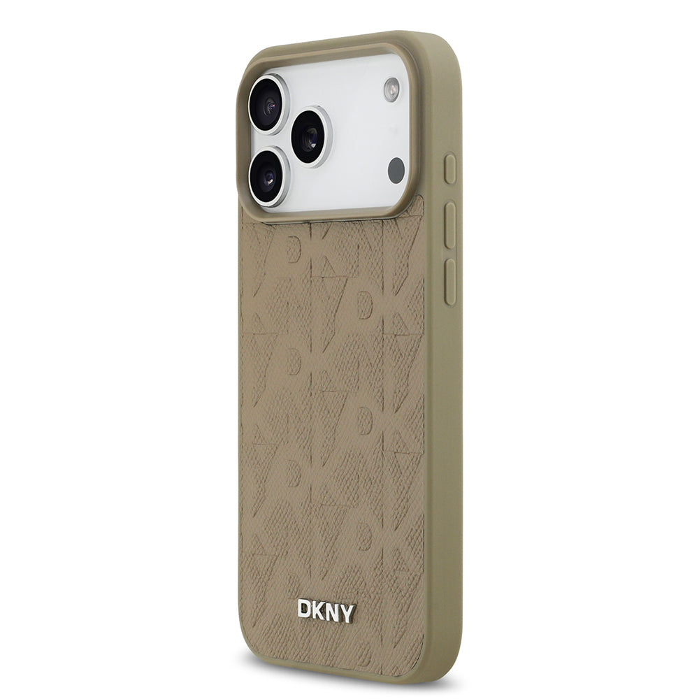 iPhone 17 Pro Max Kılıf DKNY Orjinal Lisanslı M-safe Şarj Özellikli 3D Yazılı Grid Pattern Kılıf